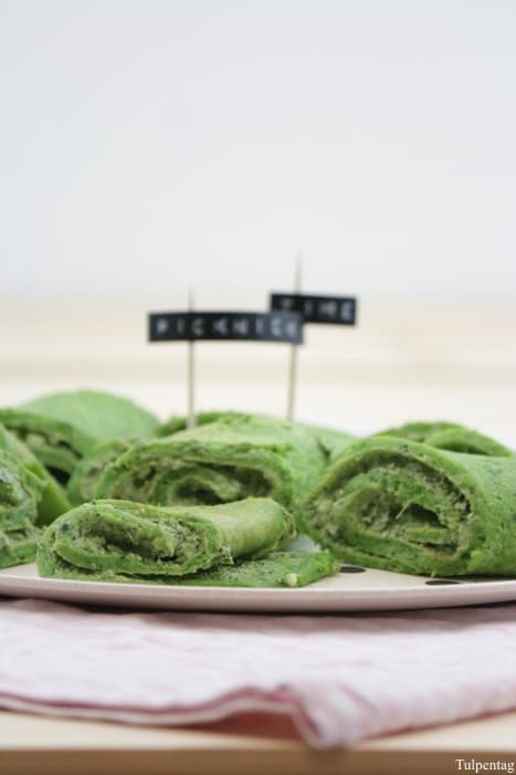 Pfannkuchen Rezept Rucola Basilikum vegetarisch