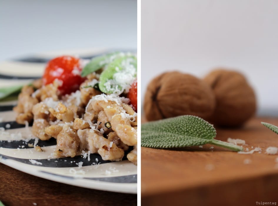 Walnuss-Spätzle mit Salbei-Nuss-Butter - Tulpentag. Schnelle Rezepte.