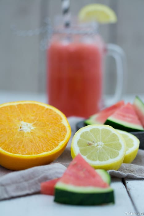 Getränk Drink Wassermelone Sommer Orangen Rezept
