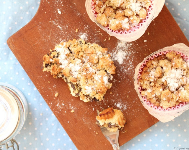 muffins quark streusel nektarinen mohn backen rezept