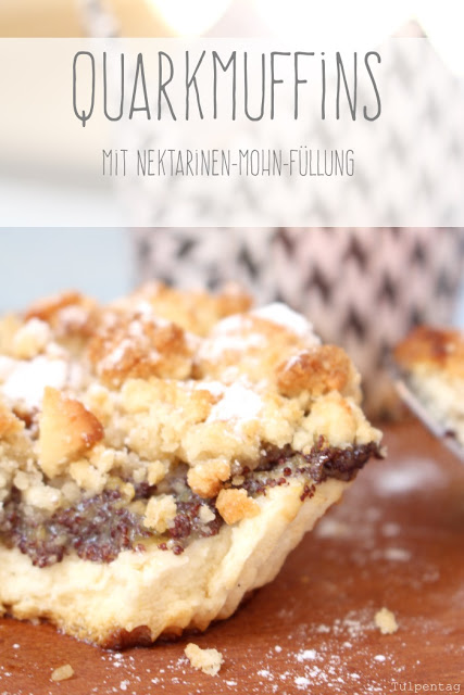 muffins quark streusel nektarinen mohn backen rezept