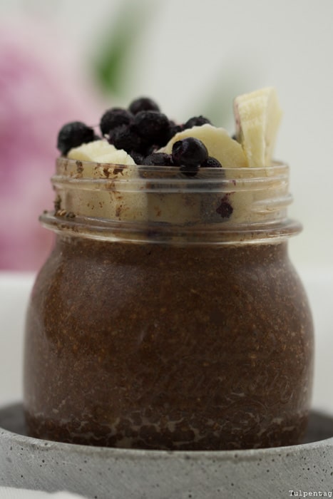 Chiapudding mit Schokolade über Nacht Overnight