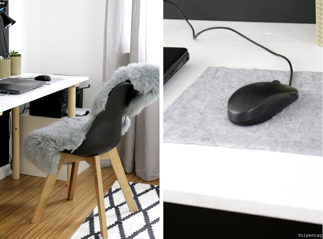 homeoffice Ideen Buero Ordnung Organisation Mousepad filz diy