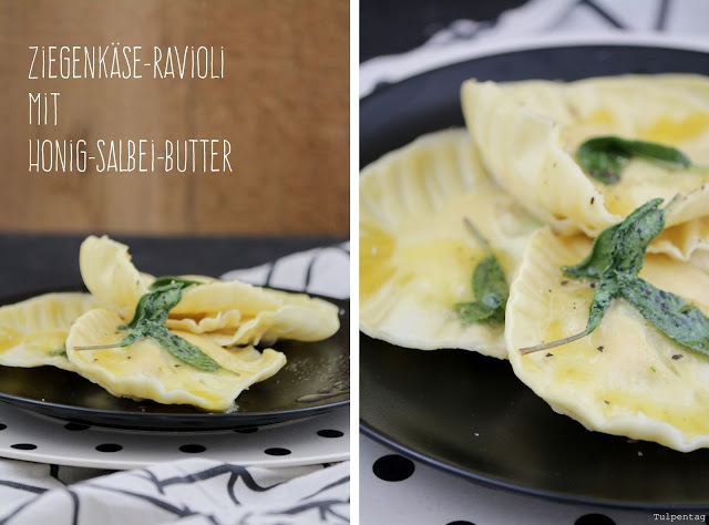 Ziegenkäse Ravioli Salbeibutter selber machen Rezept