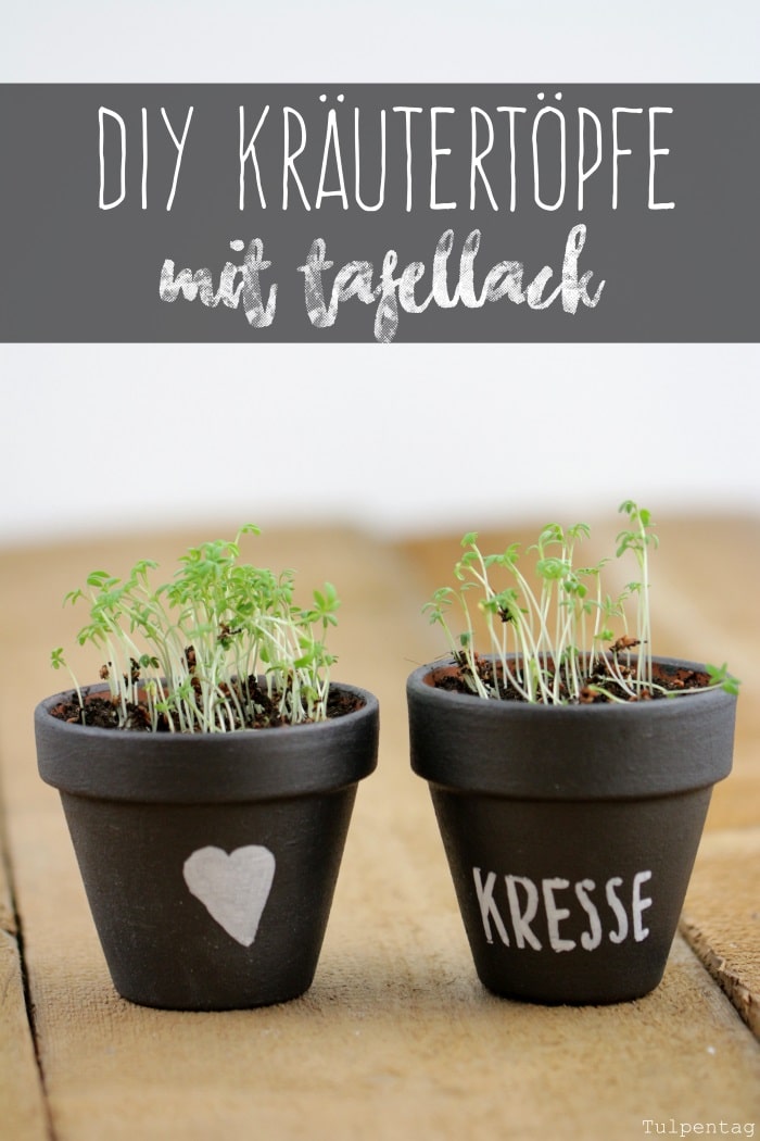 DIY Kräutertöpfe Geschenk Tafellack Tafelfarbe selbermachen
