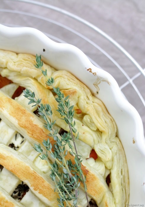 Kürbis Feta Pie backen herzhaft Rezept vegetarisch