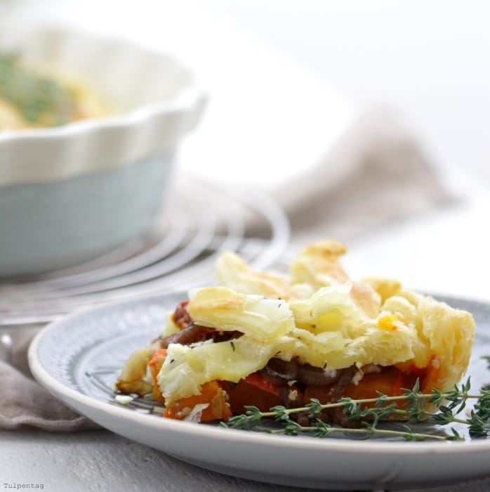 Kürbis Feta Pie backen herzhaft Rezept vegetarisch