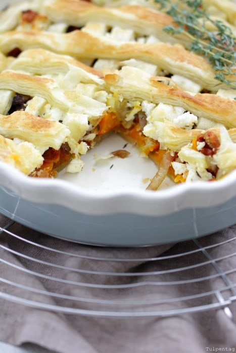 Kürbis Feta Pie backen herzhaft Rezept vegetarisch