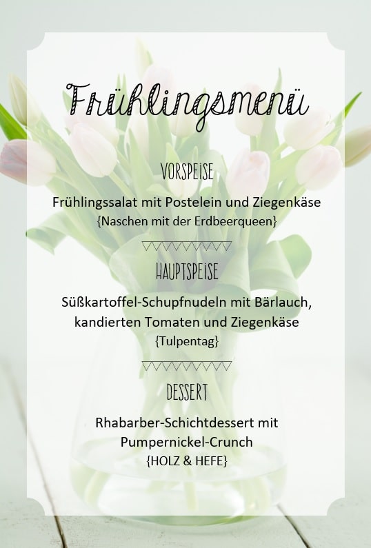 Frühling Menü 3 Gänge vegetarisch