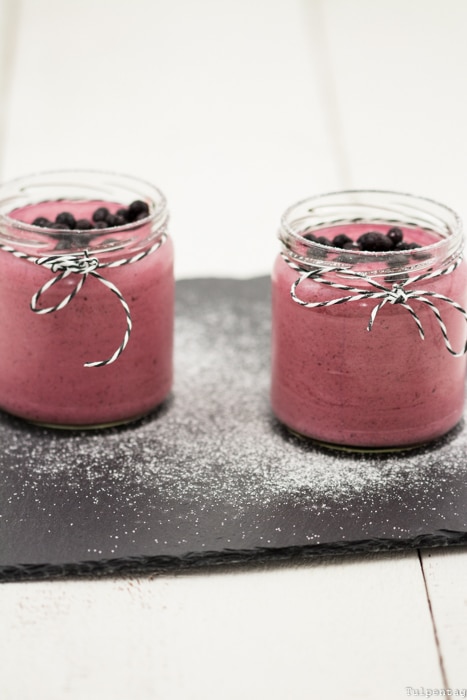 Dessert Nachtisch Beeren schnell einfach Sommer Heidelbeeren Beerencreme
