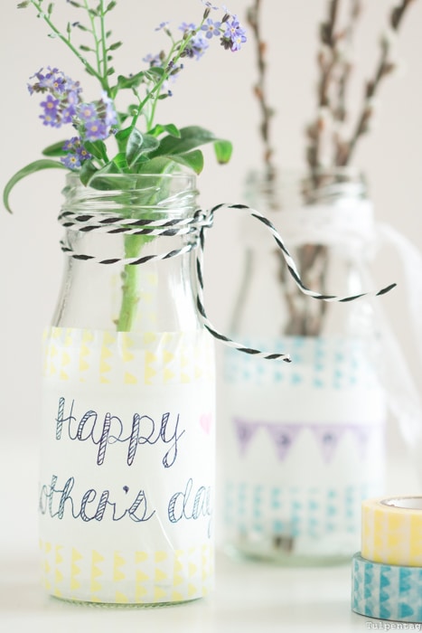 Muttertag Geschenk Vase Dankeschön DIY