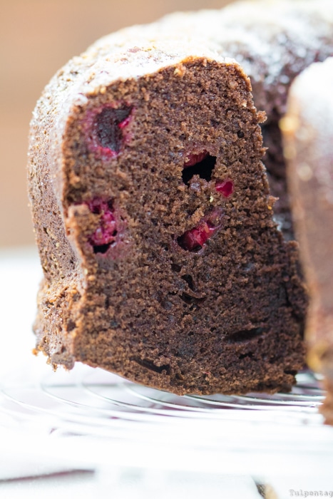 Schokoladen-Gugelhupf Gugelhupf Schokolade einfach Rührkuchen Himbeeren Kakao