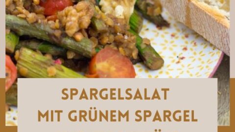 Spargelsalat Rezept mit grünem Spargel und Crostini