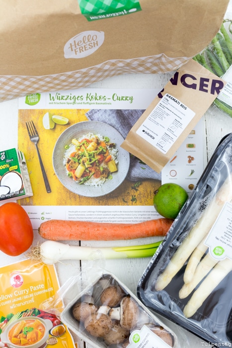 HelloFresh Kochboxen Spargel Curry vegetarisch Rezept