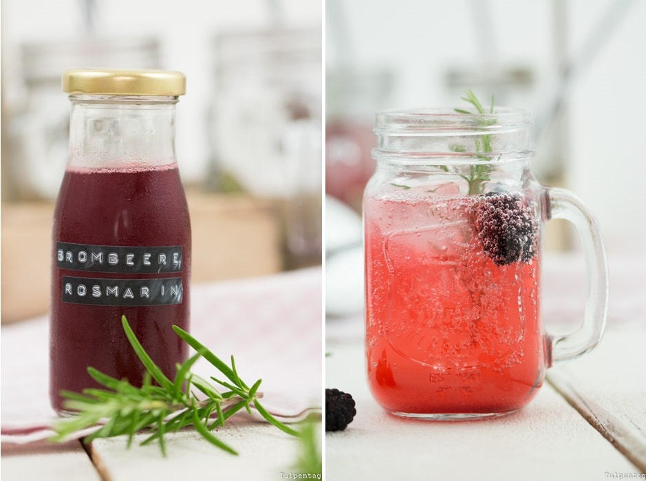 Limonade Sirup Brombeeren Getränk Rosmarin 