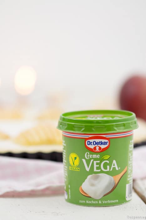 Creme VEGA Apfeltarte Dr. Oetker Apfelkuchen Marzipan Herbst Rezept backen vegan