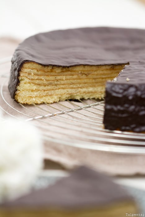 Baumkuchen mit Marzipan - Tulpentag. Schnelle Rezepte.