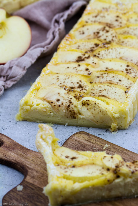 Blätterteig Apfel-Zimt Schmand Tarte mit Marzipan