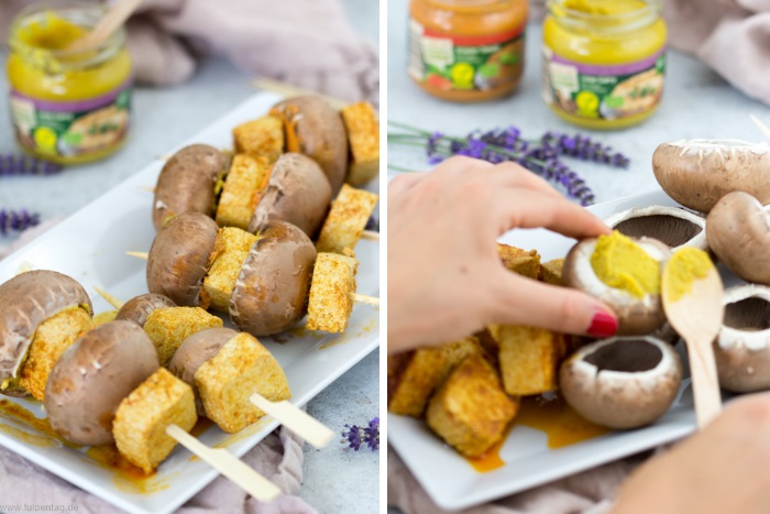 Vegan Grillen - 2 Ideen - Pilz-Tofu-Spieße und Grillgemüse-Happen #rezept #grillen #vegetarisch #vegan #grillspieße