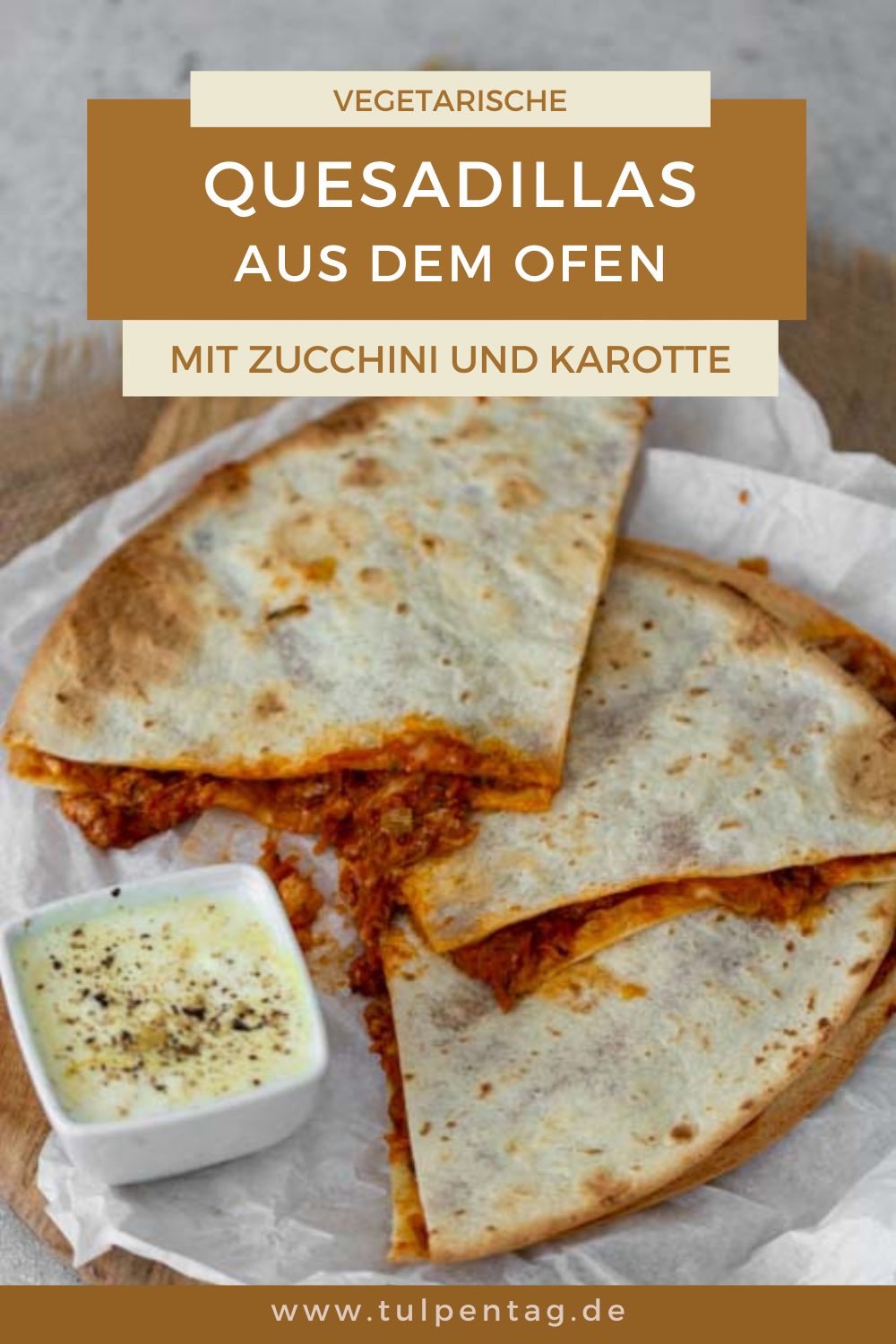 Vegetarische Quesadillas aus dem Ofen - Schnelle vegetarische Rezepte.