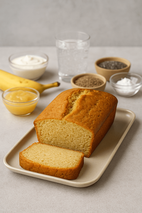 Kuchen ohne Ei. Geeignete Ersatzprodukte wie Banane oder Joghurt.