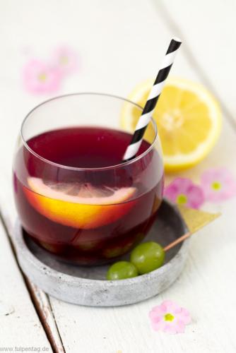 Alkoholfreie Bowle Apfel-Traube-Vanille
