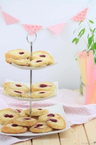 Cheesecake-Cookies mit Himbeeren
