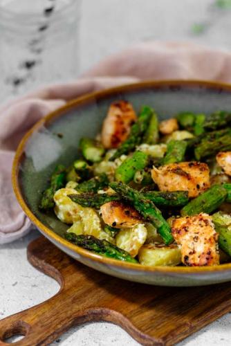Gnocchi-Spargel-Lachs-Pfanne
