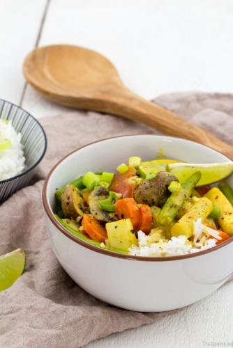 Kokos-Curry mir Spargel