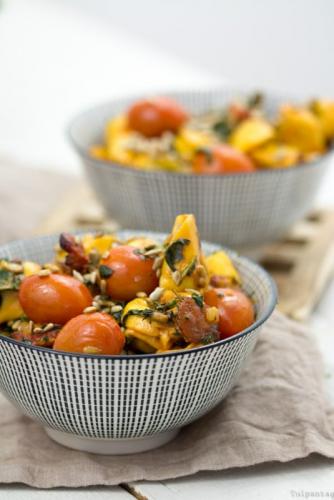 Tortellini-Pfanne mit Spinat und Chorizo